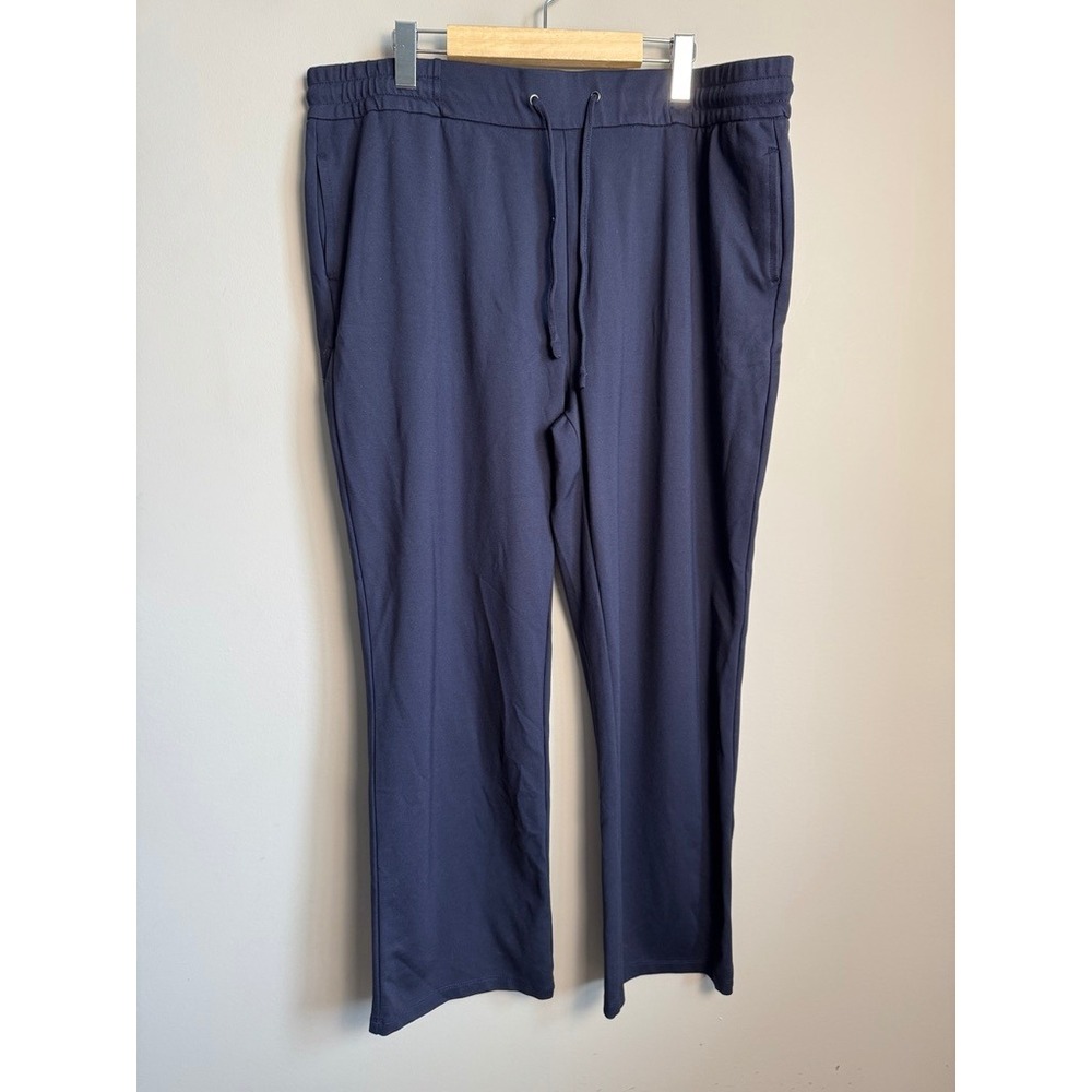 Badgley Mischka Navy Blue Drawstring Pants Lounge Athleisure‎ 1X Minimalist